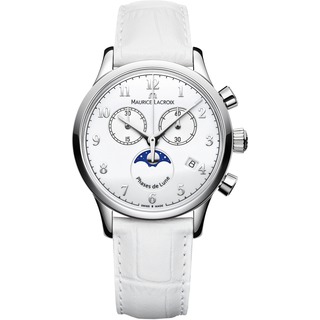 Maurice Lacroix Replica Les Classiques Quartz Chronographe Phases de Lune Ladies Steel Watch Review-LC1087-SS001-120